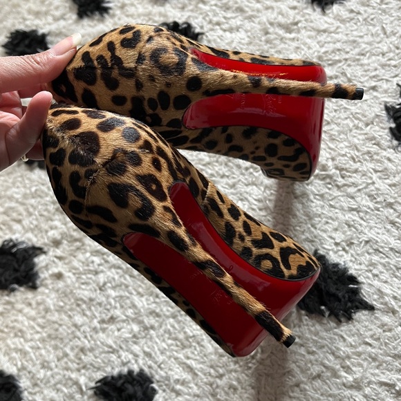 Christian Louboutin size 37 so Kate 120 pumps pony hair leopard black - Picture 7 of 11